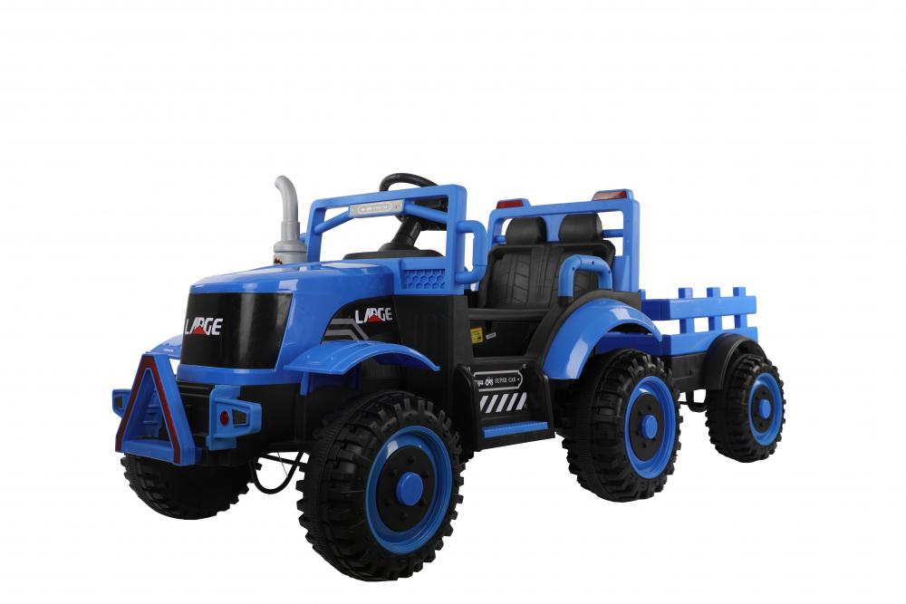 Tractor electric cu remorca si telecomanda Nichiduta Country Blue Blue La Plimbare