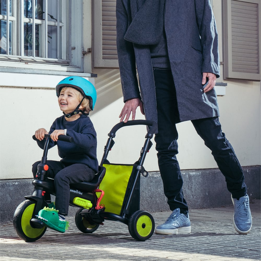 Tricicleta pentru copii Smart Trike STR3 Verde 6 in 1 ultrapliabila, dotata cu frana, scaun rabatabil, sistem patentat cu tehnologie Touch Steering, varsta 10 luni+ - 2 | YEO