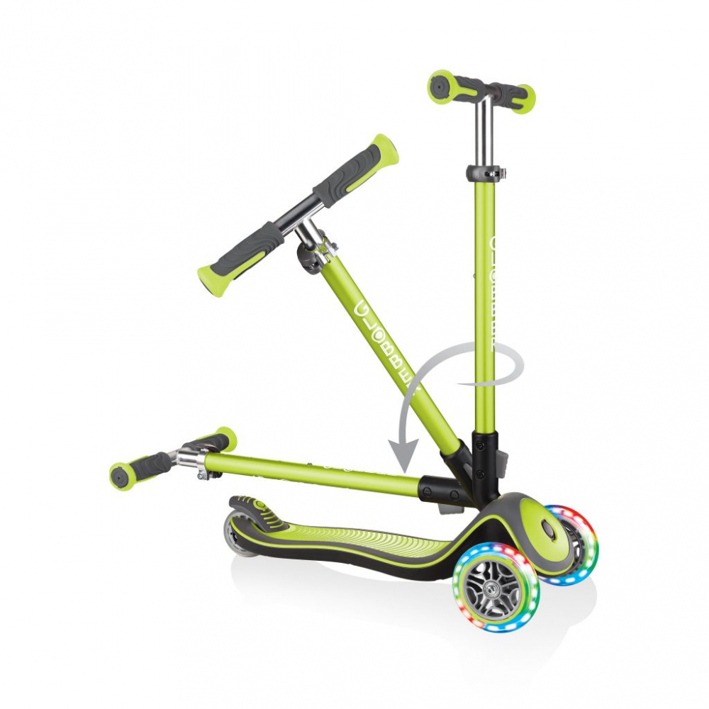 Trotineta pliabila Globber Elite Deluxe Lights Verde - 1