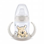 Biberon Nuk First Choice 150 ml cu toarte si adaptor din silicon Disney Winnie gri 6 luni+