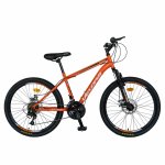 Bicicleta MTB-HT Saiguani 24 inch Velors Poseidon CSV24/09A portocaliu/alb/negru