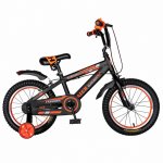 Bicicleta Rich Baby T2002C roata 20 C-Brake roti ajutatoare 7-10 ani negru/portocaliu