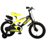 Bicicleta copii Volare Sportivo Galben Neon 14 inch cu frana de mana si sticla apa