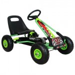Kart M-Toys cu pedale si volan verde