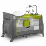 Patut pliant Thomi 120 x 60 cm nivel intermediar, carusel, masuta de infasat Green Lemon