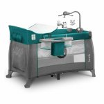 Patut pliant Thomi 120 x 60 cm nivel intermediar, carusel, masuta de infasat Green Turquoise