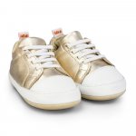 Pantofi fetite Bibi Afeto Joy Gold cu siret elastic 20 EU
