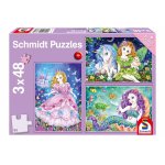 Puzzle Schmidt Zana si sirena 3x48 piese