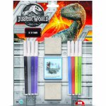 Set pictura 11 piese, 2 stampile, tus si 8 carioci Jurassic World Multiprint MP26975