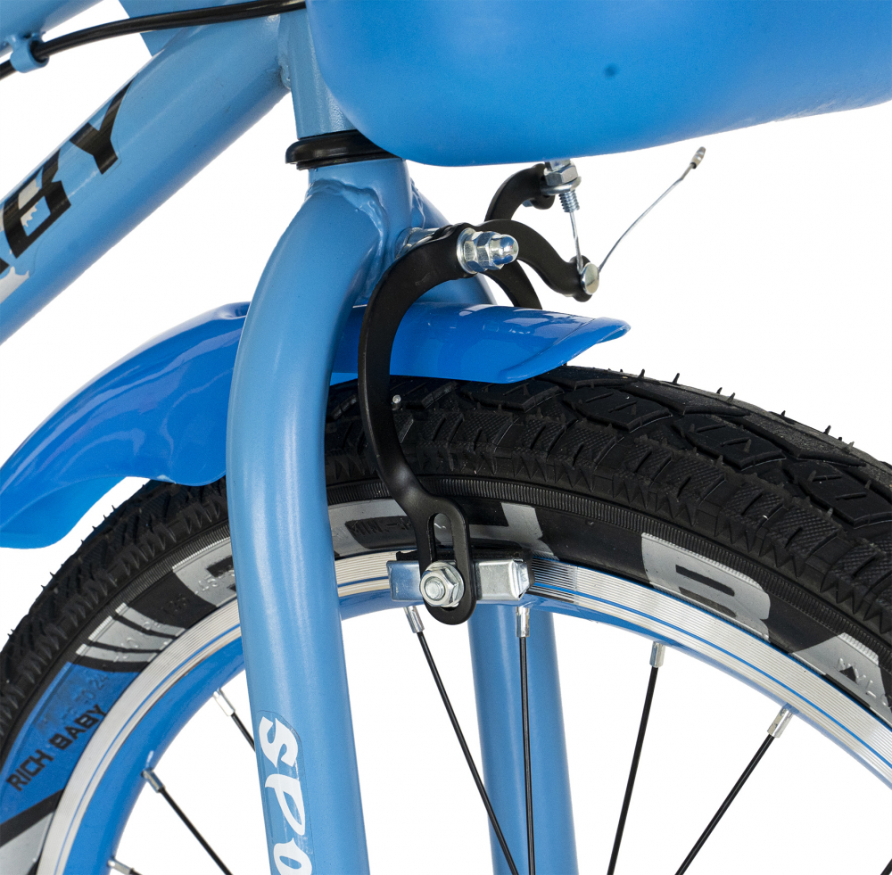 Bicicleta copii 7-10 ani 20 inch C-Brake Rich Baby CSR2003A albastru cu design negru - 3
