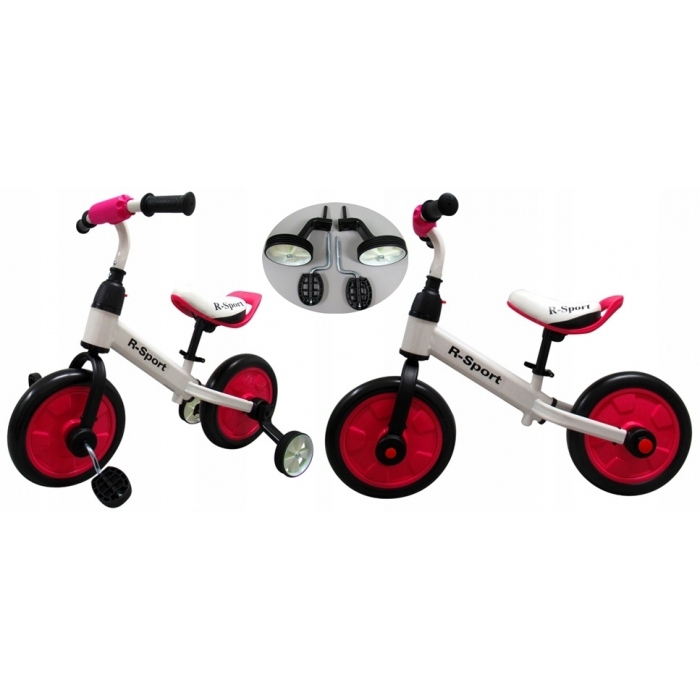 Bicicleta cu pedale si roti ajutatoare R-Sport P1 roz Biciclete Copii 2023-09-21