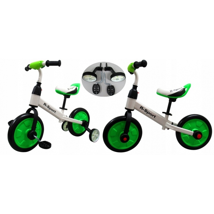 Bicicleta cu pedale si roti ajutatoare R-Sport P1 verde nichiduta.ro imagine noua