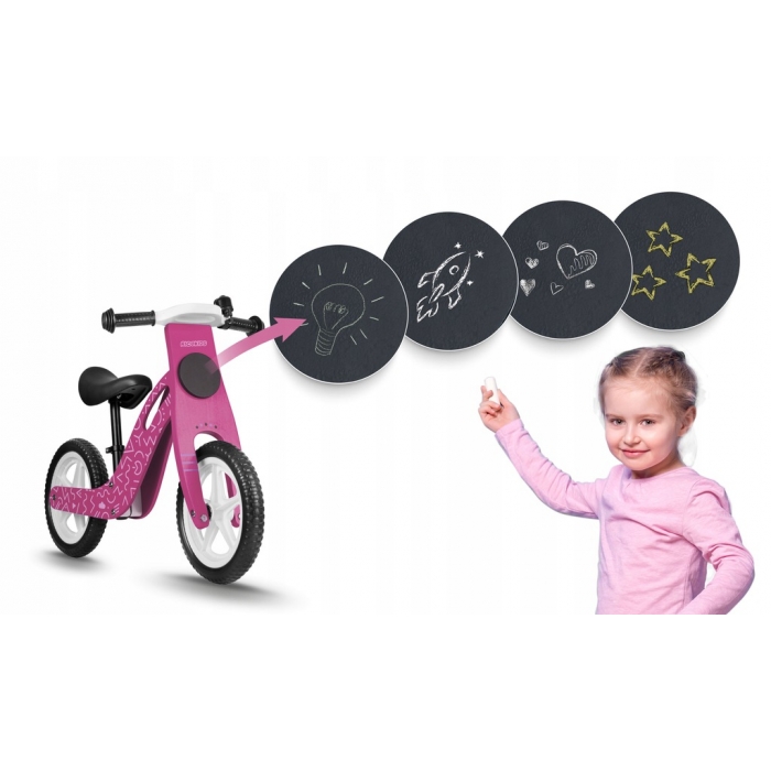 Bicicleta din lemn fara pedale cu roti EVA Ricokids Roz - 2 | YEO