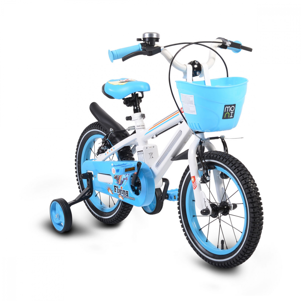 Bicicleta pentru copii cu cadru iluminat Moni Flash Albastru 14 inch MONI imagine noua