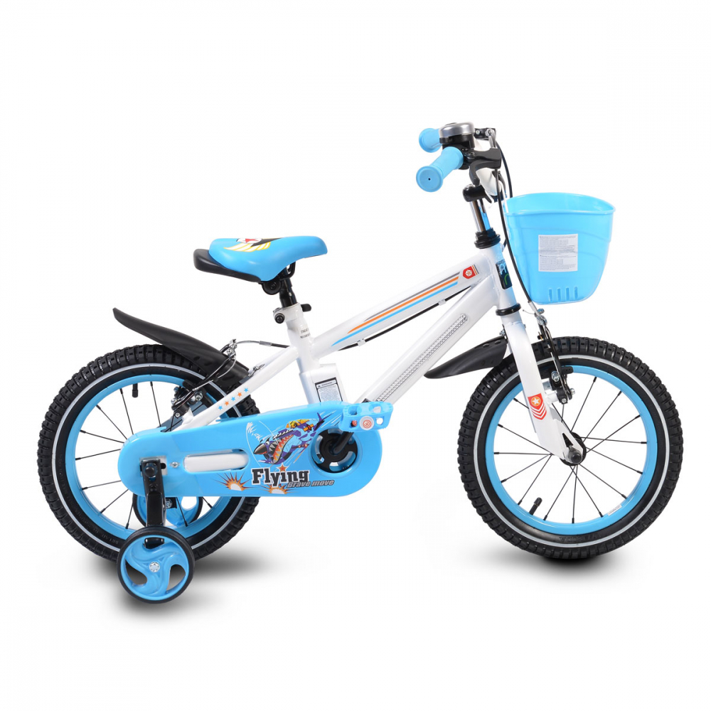 Bicicleta pentru copii cu cadru iluminat Moni Flash Blue 14 inch