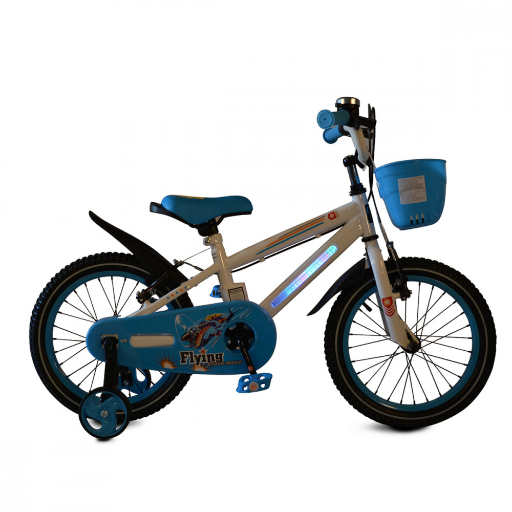 Bicicleta pentru copii cu cadru iluminat Moni Flash Blue 16 inch - 3