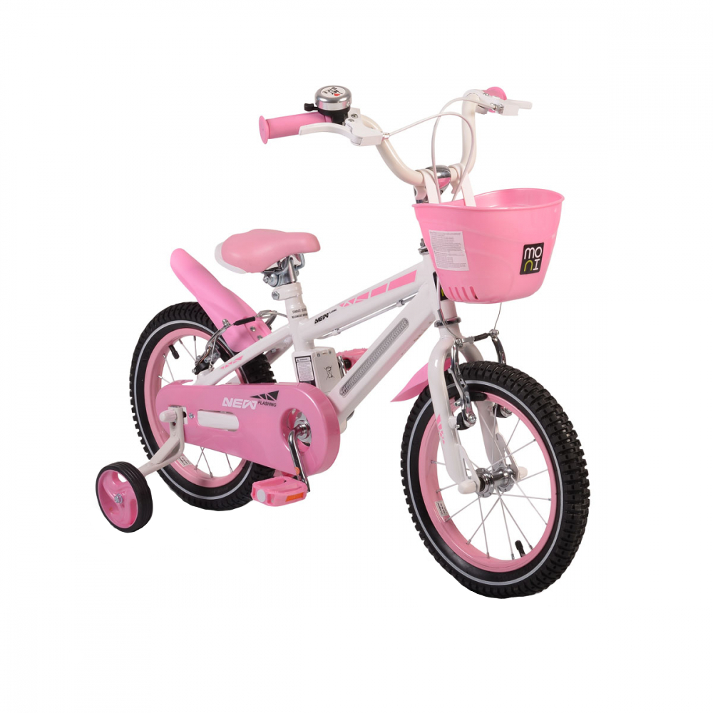 Bicicleta pentru copii cu cadru iluminat Moni Flash Roz 14 inch - 4