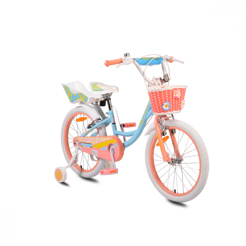 Bicicleta pentru fetite cu roti ajutatoare Byox Fashion Girl Blue 20 inch Byox imagine noua
