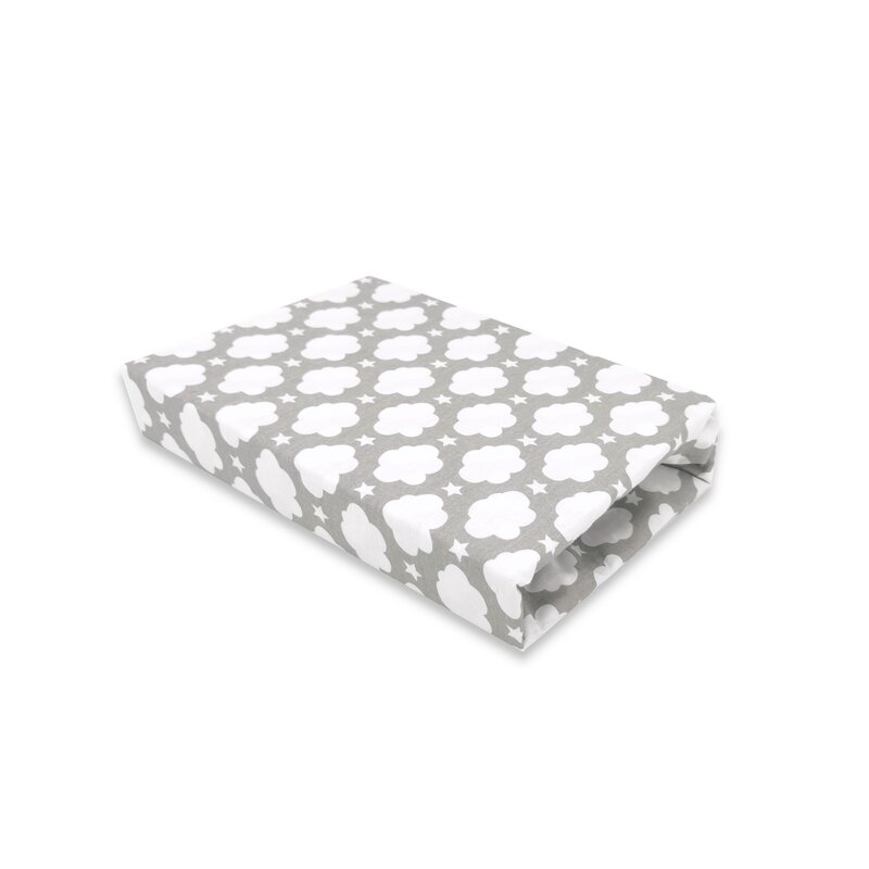 Cearceaf cu elastic 120x60 cm clouds grey qmini