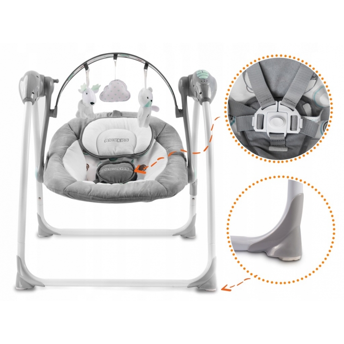 Leagan electric cu muzica Ricokids 7321 Gri - 3 | YEO