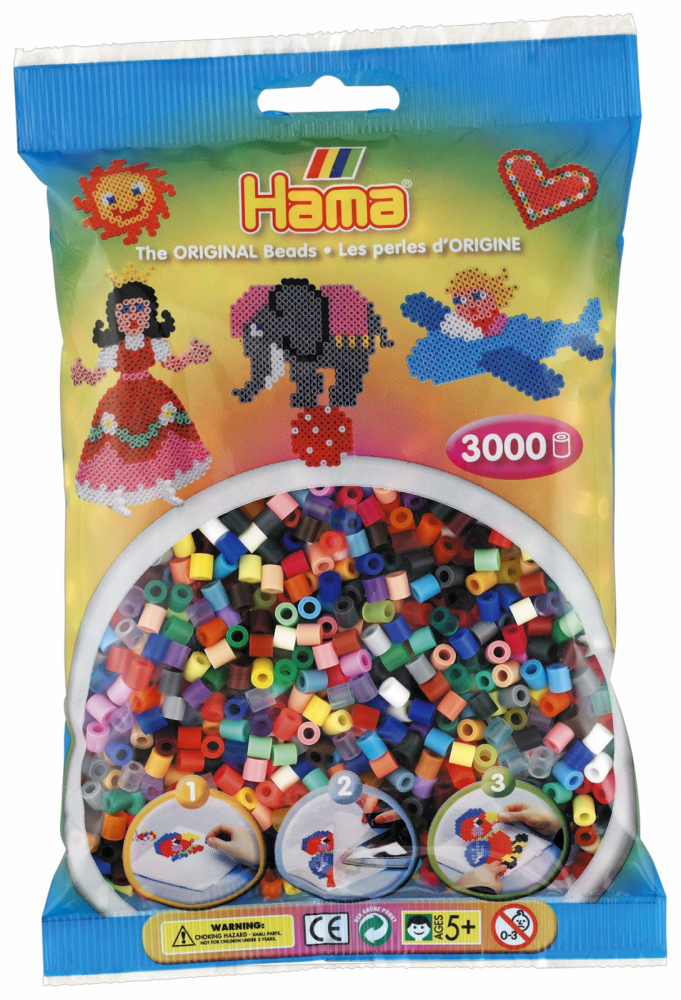Margele de calcat Hama Midi mix de 52 culori 3000 buc in pungulita