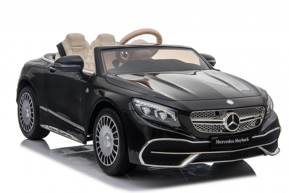 Masinuta electrica cu roti EVA si scaun din piele Mercedes Maybach S650 Cabriolet Black - 3