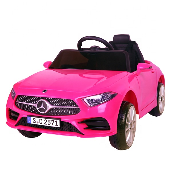 Masinuta electrica cu scaun piele si roti eva Mercedes Benz CLS350 Pink - 1