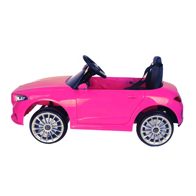 Masinuta electrica cu scaun piele si roti eva Mercedes Benz CLS350 Pink - 3