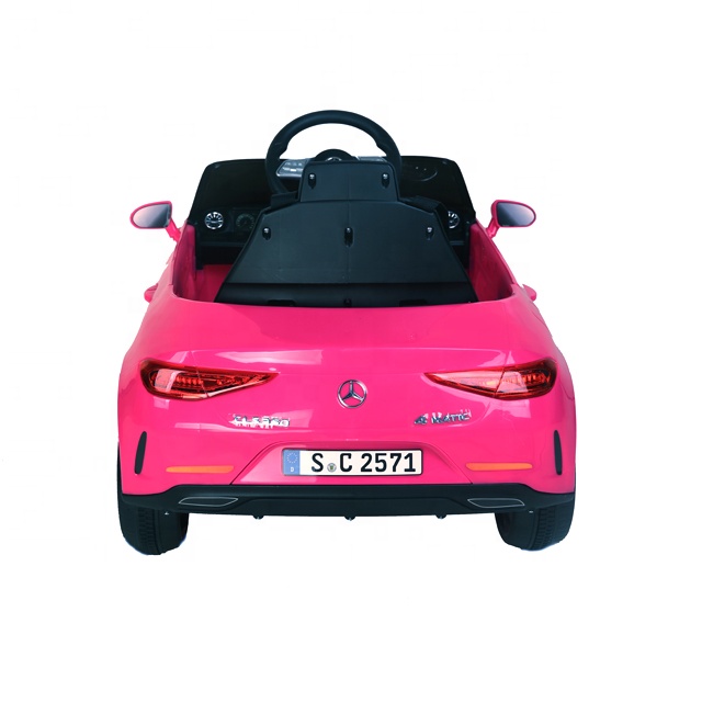Masinuta electrica cu scaun piele si roti eva Mercedes Benz CLS350 Pink - 5