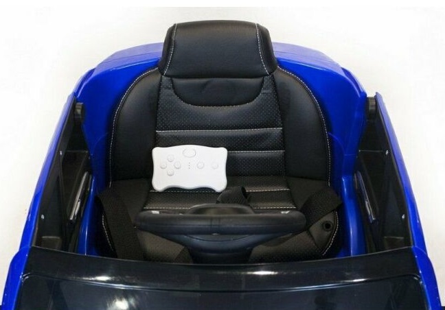 Masinuta electrica cu scaun din piele si roti EVA Mercedes Benz GLE63S AMG Blue - 5