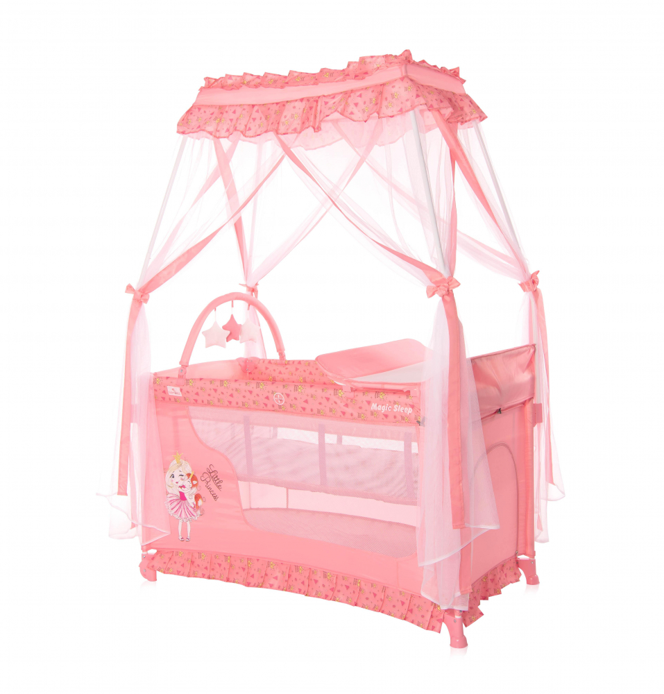 Patut pliabil stil baldachin Magic Sleep cu accesorii Pink Princess - 3 | YEO