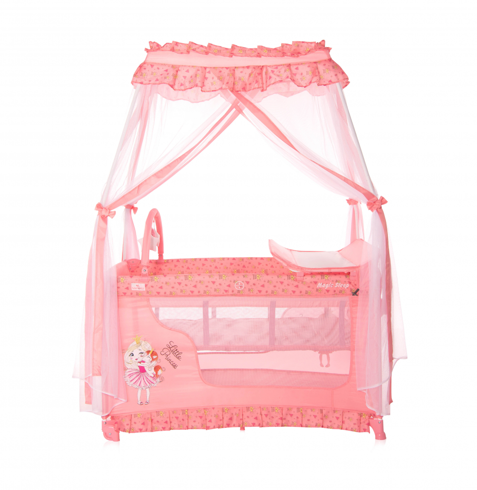 Patut pliabil stil baldachin Magic Sleep cu accesorii Pink Princess - 2 | YEO