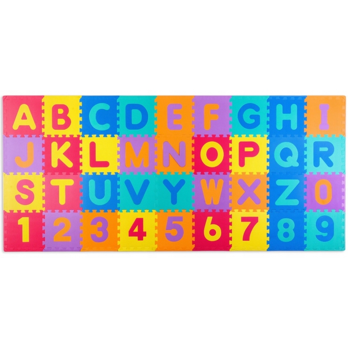 Salteluta de joaca 120 x 270 cm cu litere si cifre Ricokids 7487 Multicolora