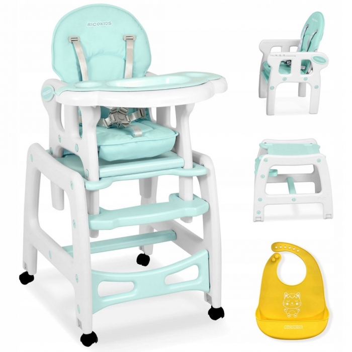 Scaun de masa 5 in 1 Ricokids Sinco Turcoaz - 2 | YEO