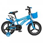 Bicicleta copii 3-5 ani 14 inch din magneziu roti ajutatoare cu Led Carpat Kids CSC14/00A albastru alb