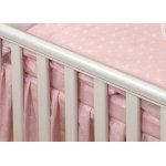 Cearsaf din bumbac cu volanas pentru patutul bebelusului Sky Bunny Pink 120 x 60 cm