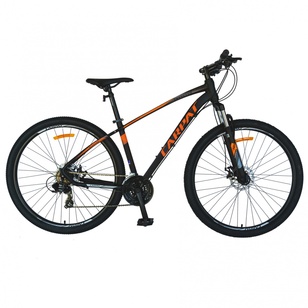 Bicicleta MTB-HT Shimano Tourney TY-300 21 viteze 29 inch Carpat CSC2957C negru cu portocaliu - 6