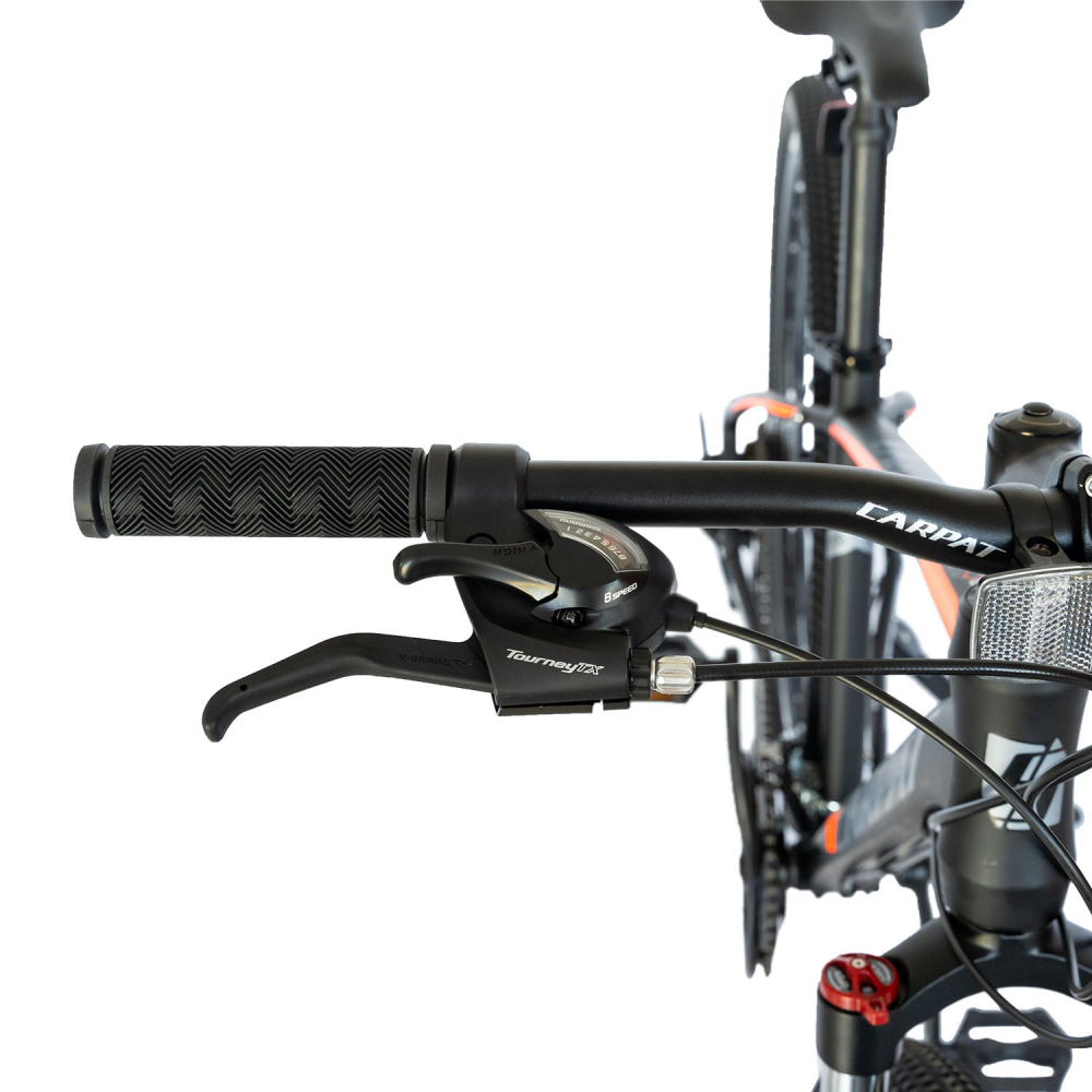 Bicicleta MTB-HT Shimano Tourney TY-300 21 viteze 29 inch Carpat CSC2957C negru cu portocaliu - 3