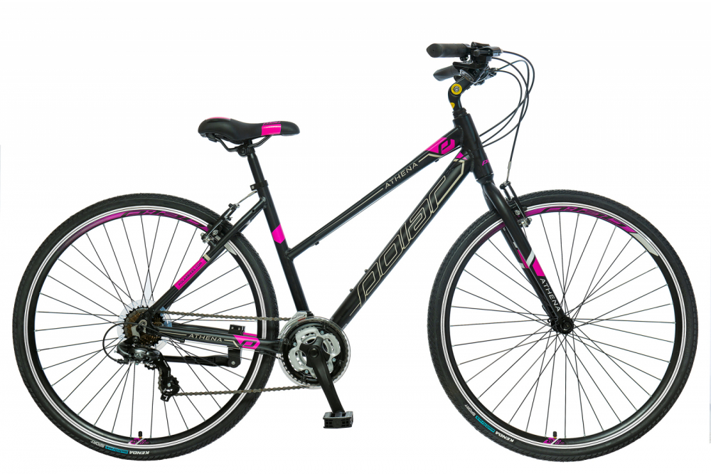 Bicicleta Trekking Polar Athena Rigid 28 inch L negru-roz nichiduta.ro imagine 2022