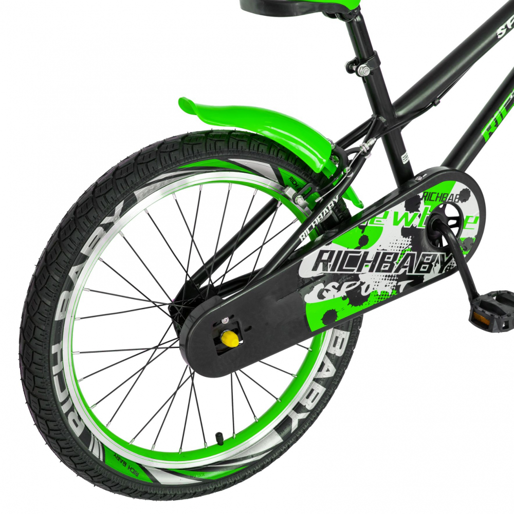 Bicicleta copii 20 inch C-Brake Rich Baby CSR2003A 7-10 ani Verde - 2