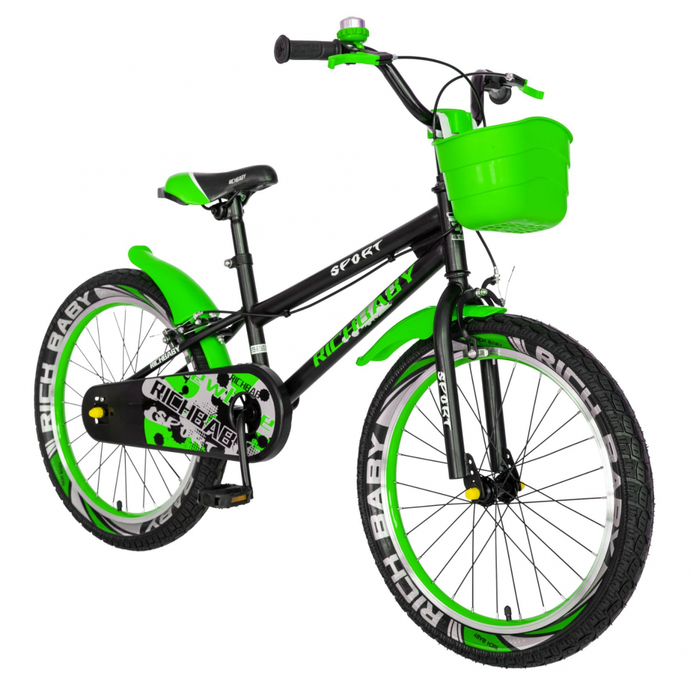 Bicicleta copii 20 inch C-Brake Rich Baby CSR2003A 7-10 ani Verde - 4