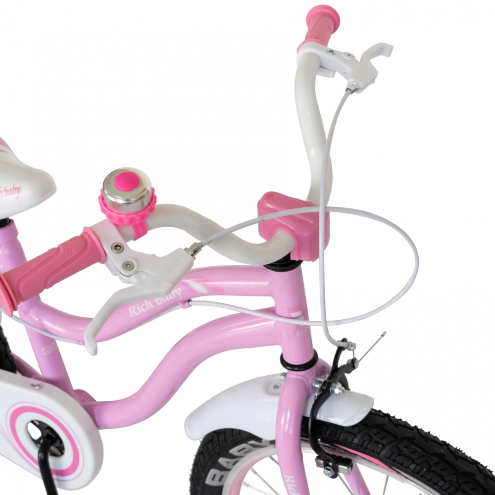 Bicicleta fete 7-10 ani 20 inch C-Brake Rich Baby CSR2004A roz cu alb - 1