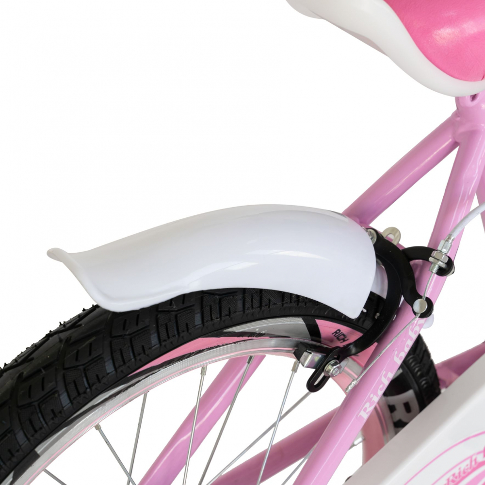 Bicicleta fete 7-10 ani 20 inch C-Brake Rich Baby CSR2004A roz cu alb - 2