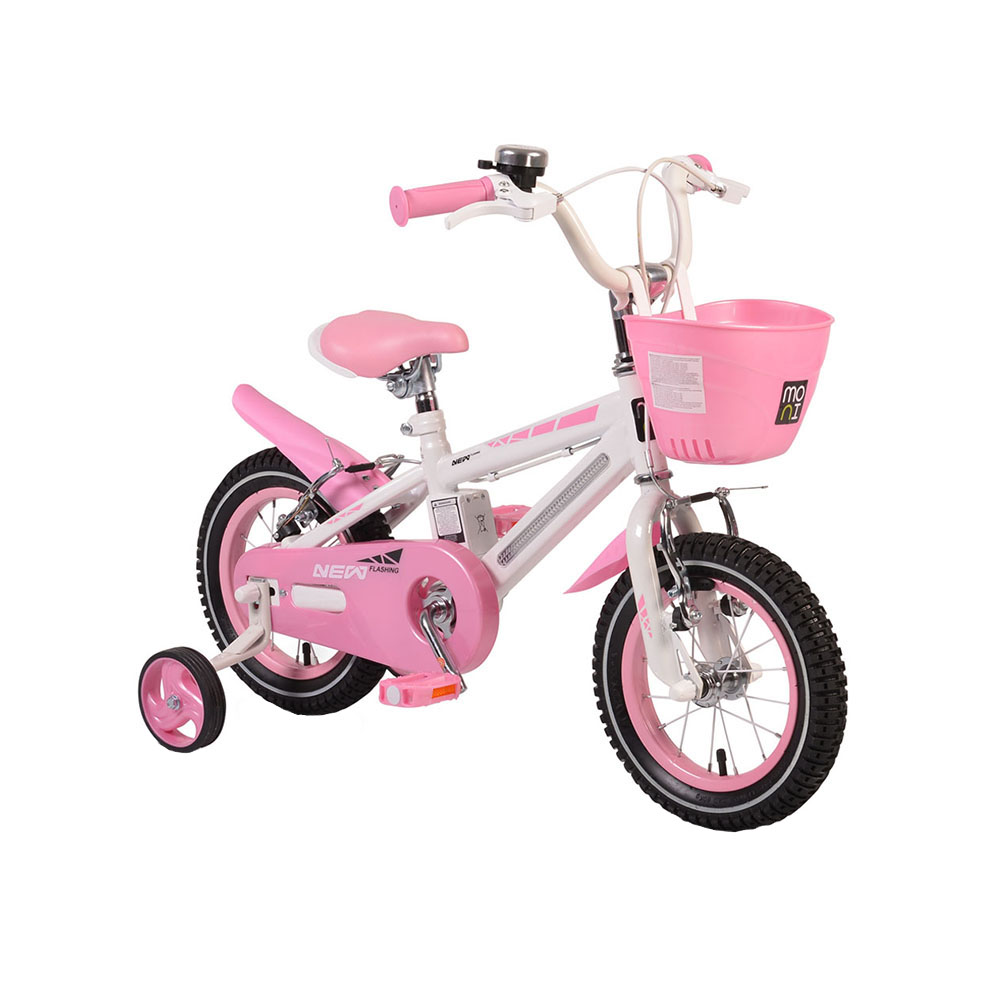 Bicicleta pentru copii cu cadru iluminat Moni Flash Pink 12 inch - 4