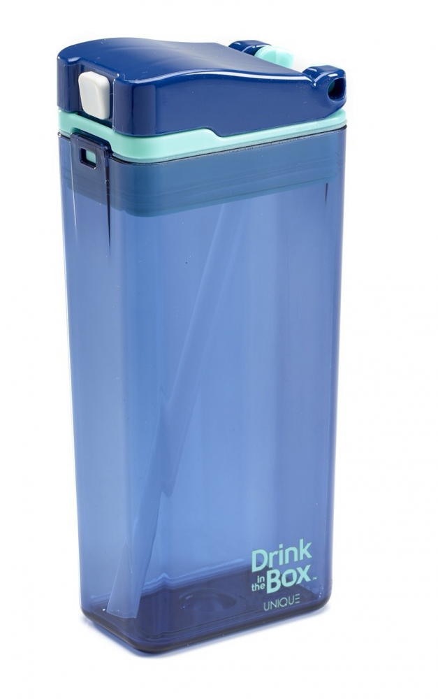 Cana cu pai pentru copii Drink in the Box 0.35L albastru - 2 | YEO