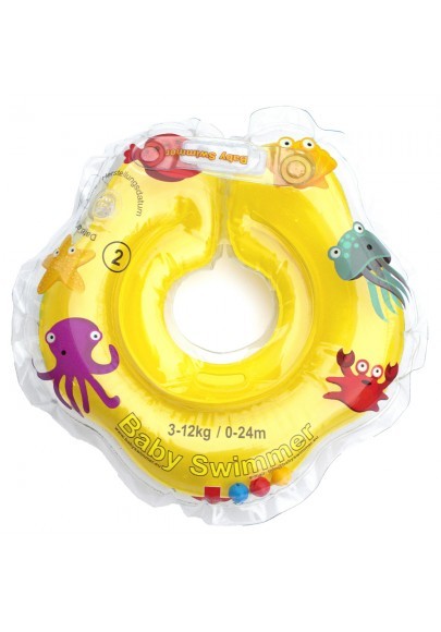 Colac de gat pentru bebelusi Babyswimmer galben 0-24 luni 0-24