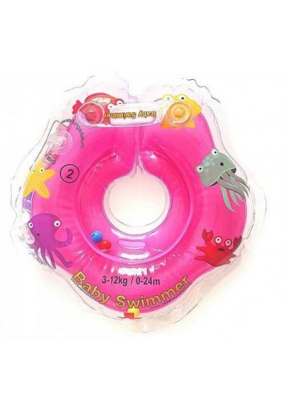 Colac de gat pentru bebelusi Babyswimmer roz cu zornaitoare 0-24 luni Colaci si accesorii inot copii 2023-09-28