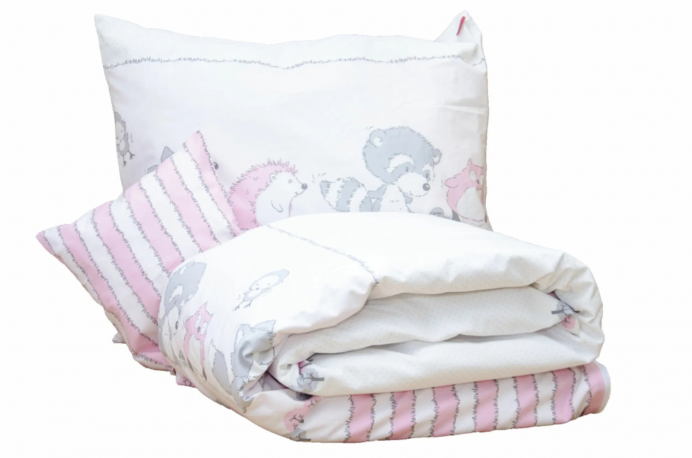 Lenjerie pat copii Odette Pink 100x14040x60 cm - 4