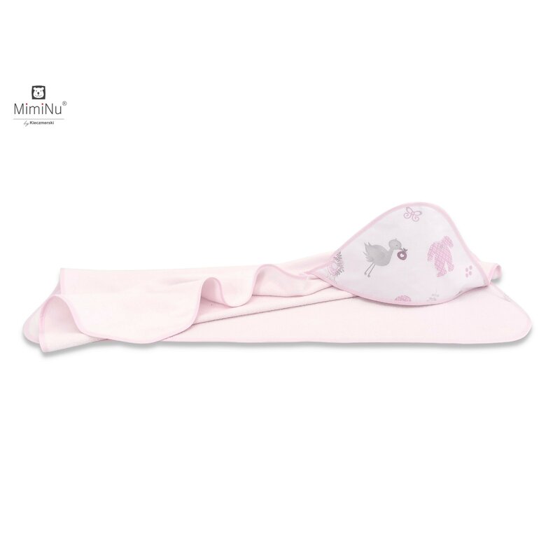 Prosop cu gluga 100x100 cm baby shower pink miminu