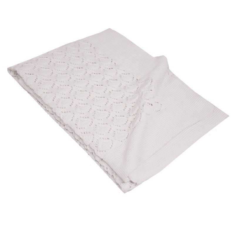 Paturica din bumbac Eko 80×100 cm tricotata White EKO